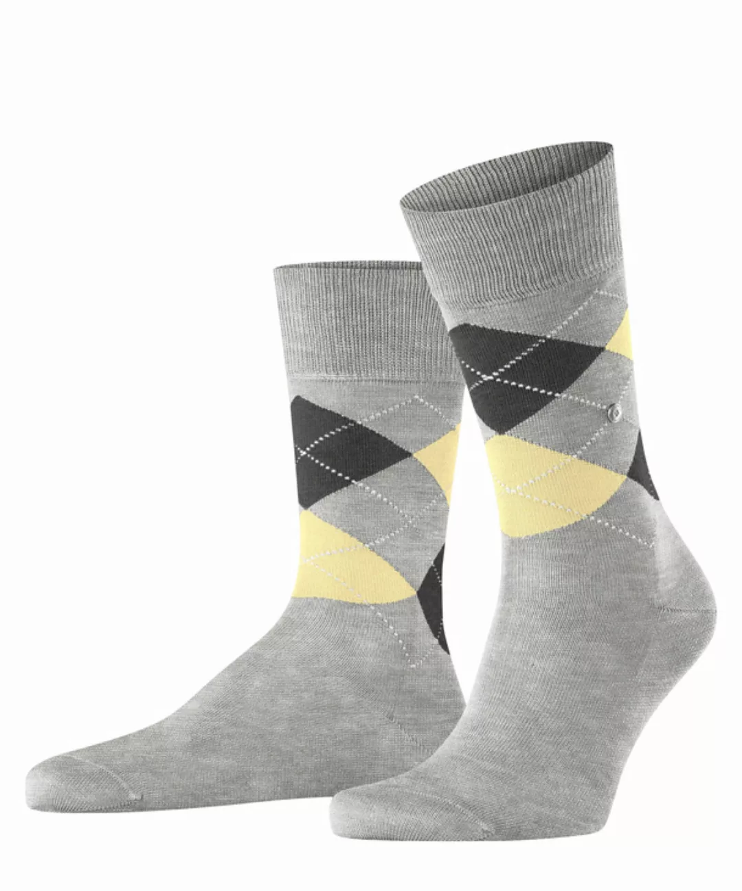 Burlington Manchester Herren Socken, 46-50, Grau, Argyle, Baumwolle, 20182- günstig online kaufen