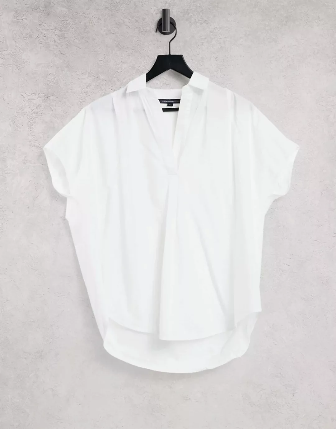 French Connection – Cele Rhodes – Ärmelloses Popeline-Hemd in Weiß günstig online kaufen