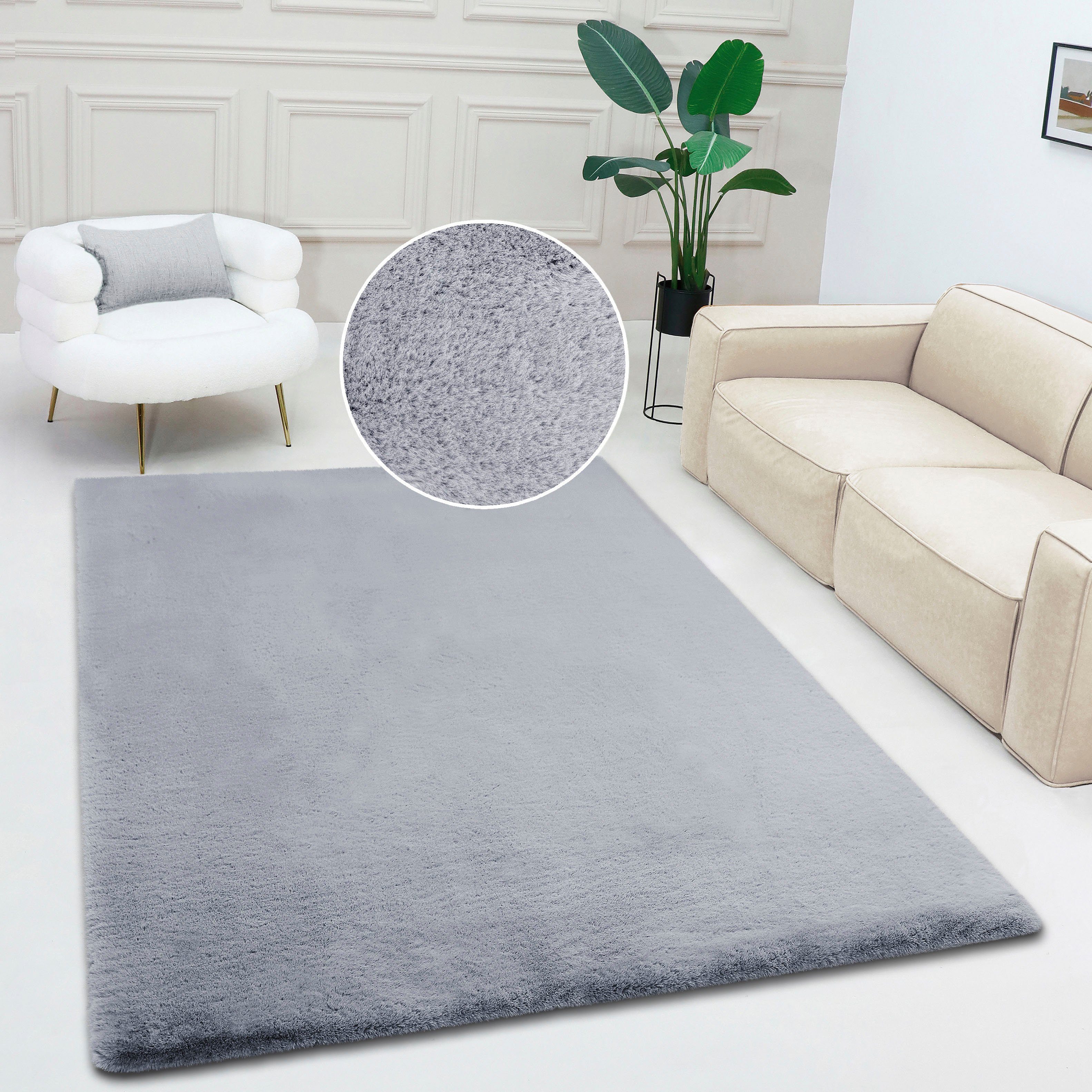 my home Fellteppich Rabbit, Kunstfell, Kaninchenfell-Haptik, günstig online kaufen