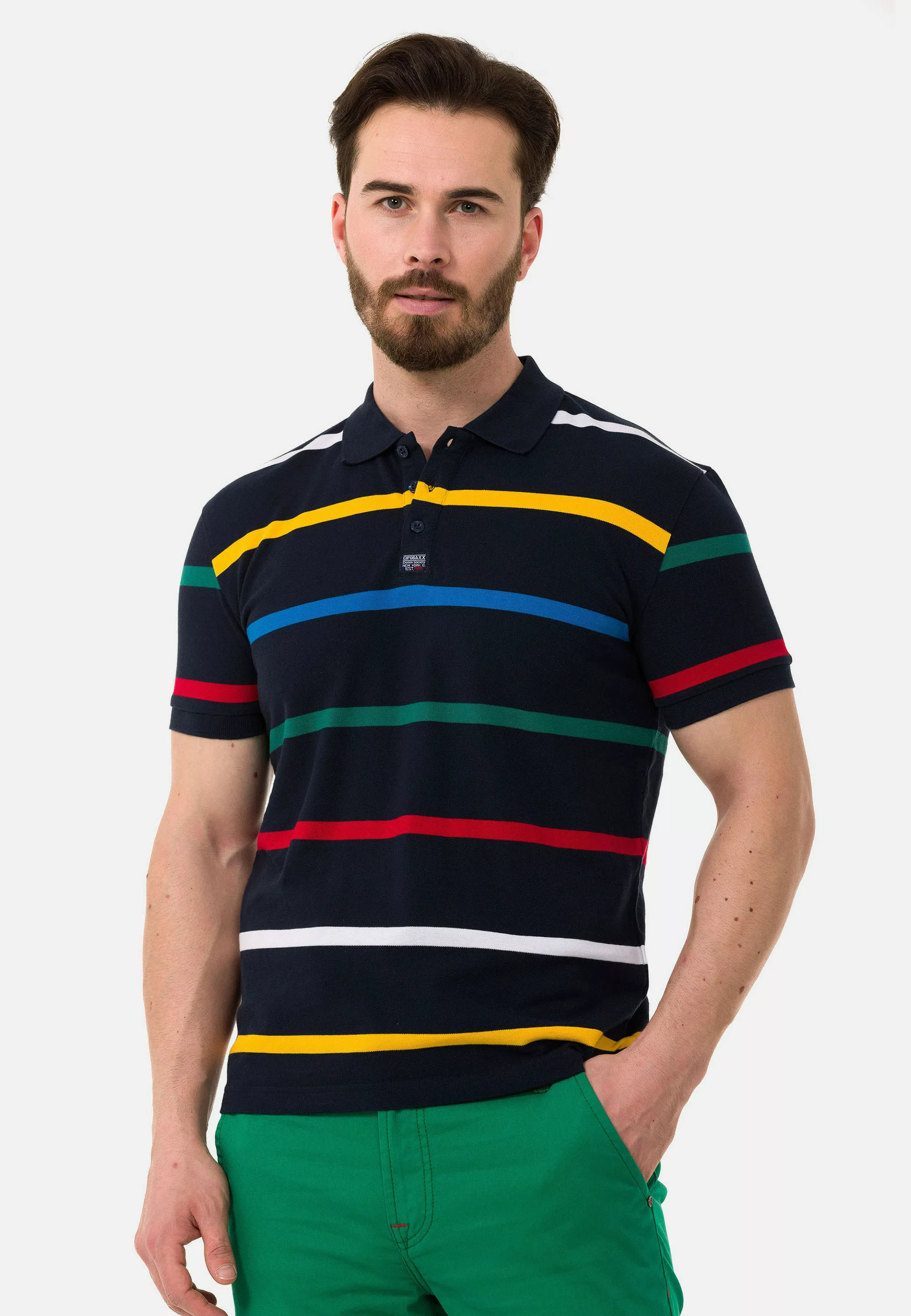 Cipo & Baxx Poloshirt, mit farbenfrohem Streifen-Design günstig online kaufen