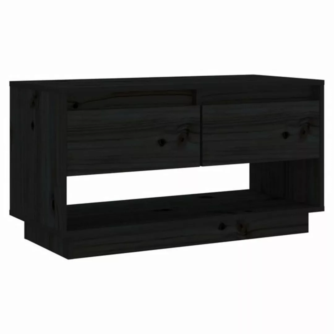 furnicato TV-Schrank Schwarz 74x34x40 cm Massivholz Kiefer günstig online kaufen