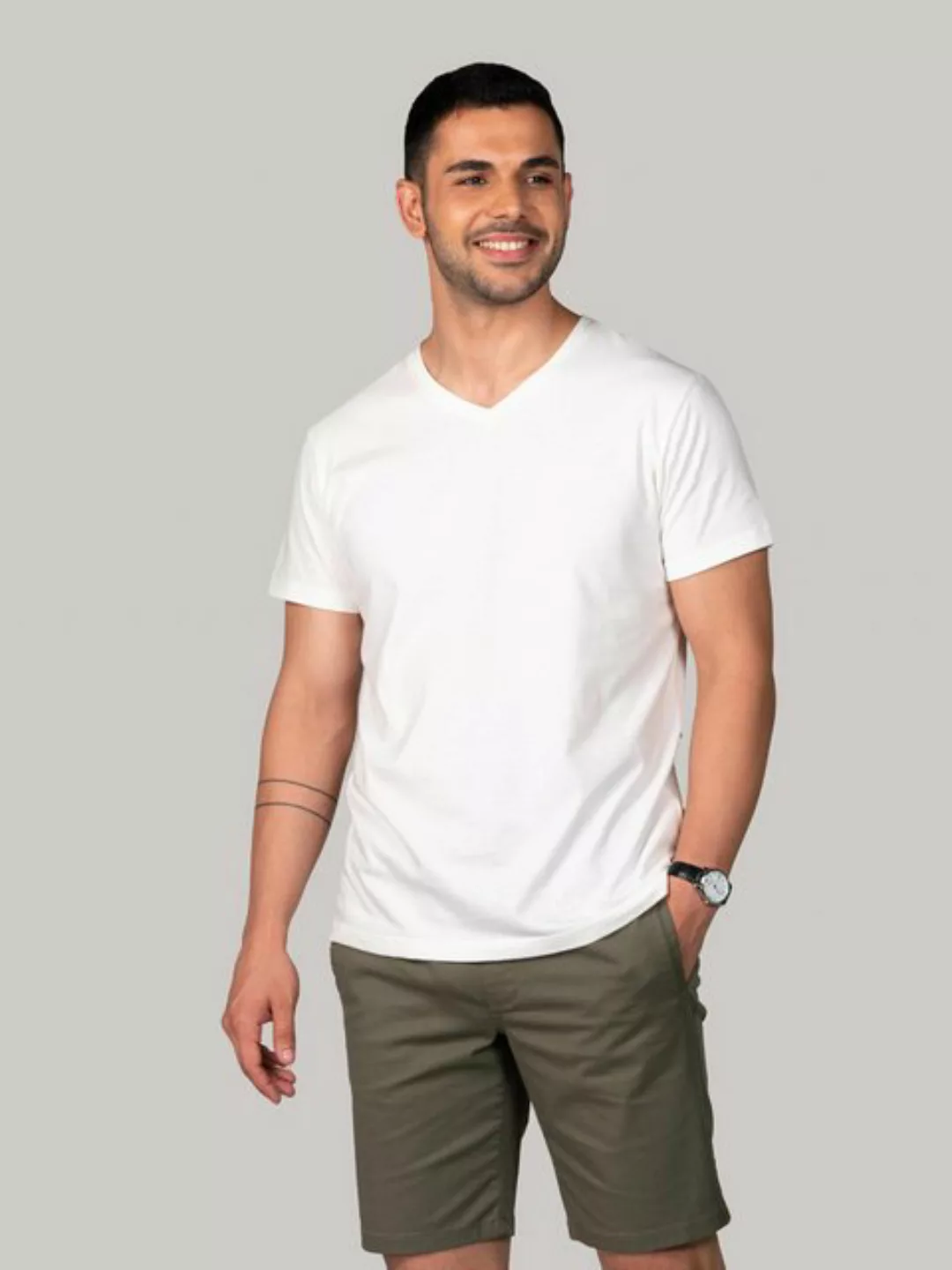 BLUVERD V-Shirt Basic-T-Shirt mit V-Ausschnitt günstig online kaufen