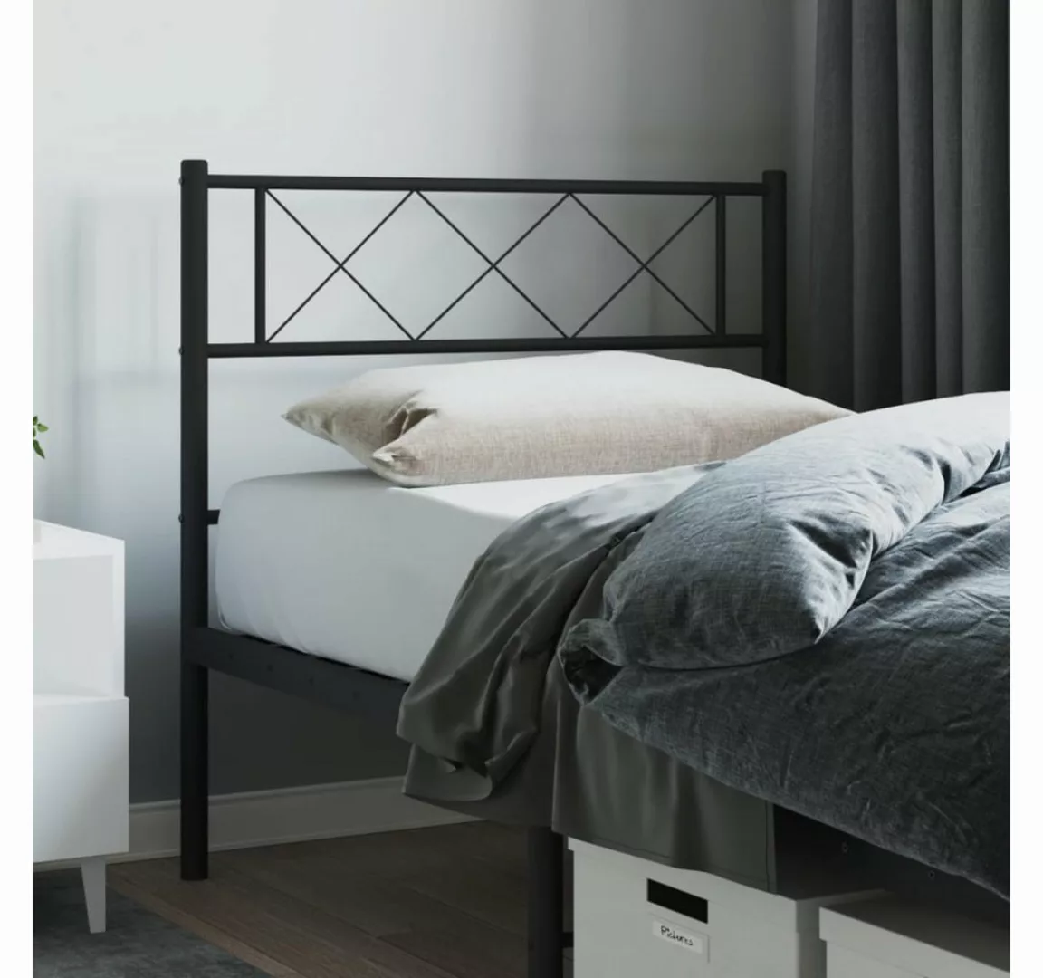 vidaXL Bett, Kopfteil Metall Schwarz 90 cm günstig online kaufen