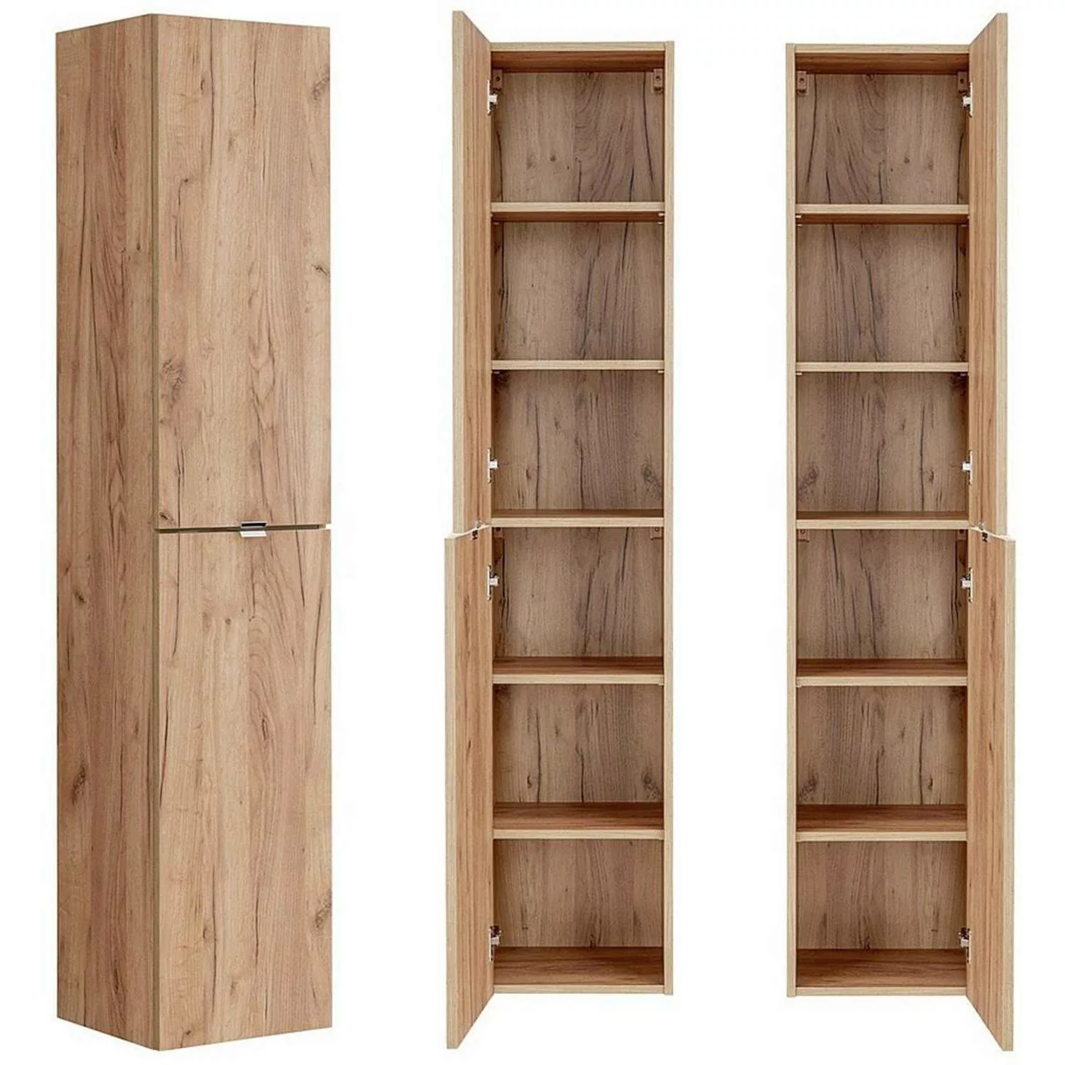 Badezimmer Hochschrank TOSKANA-56 in Wotaneiche Nb. B/H/T ca. 35/170/33cm günstig online kaufen