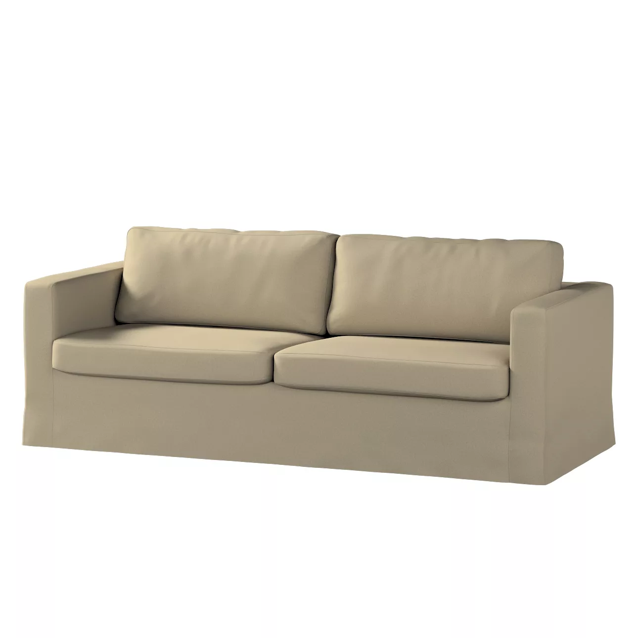 Bezug für Karlstad 3-Sitzer Sofa nicht ausklappbar, lang, dunkelbeige, Bezu günstig online kaufen
