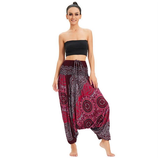 YRIIOMO Loungepants Bohemian Freizeit Weitrock Hose, Sommerhose günstig online kaufen