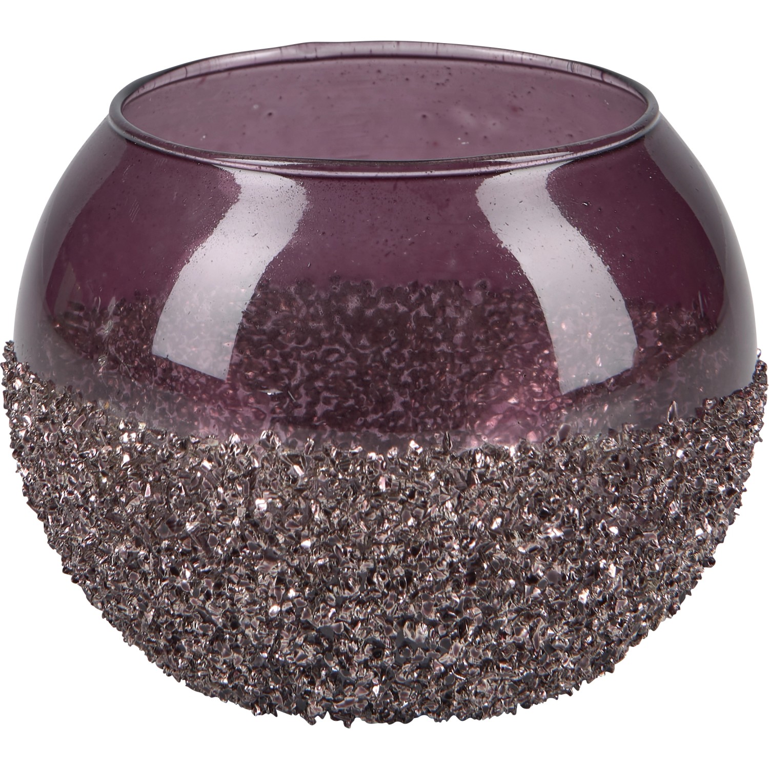 Teelichthalter Blush Bordeaux Glas 7,5 cm x Ø 9 cm Lila günstig online kaufen