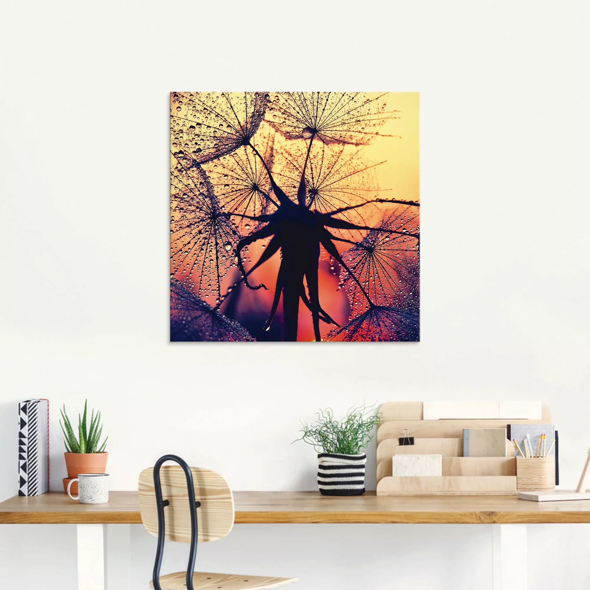 Artland Glasbild "Pusteblume im Sonnenuntergang", Blumen, (1 St.), in versc günstig online kaufen