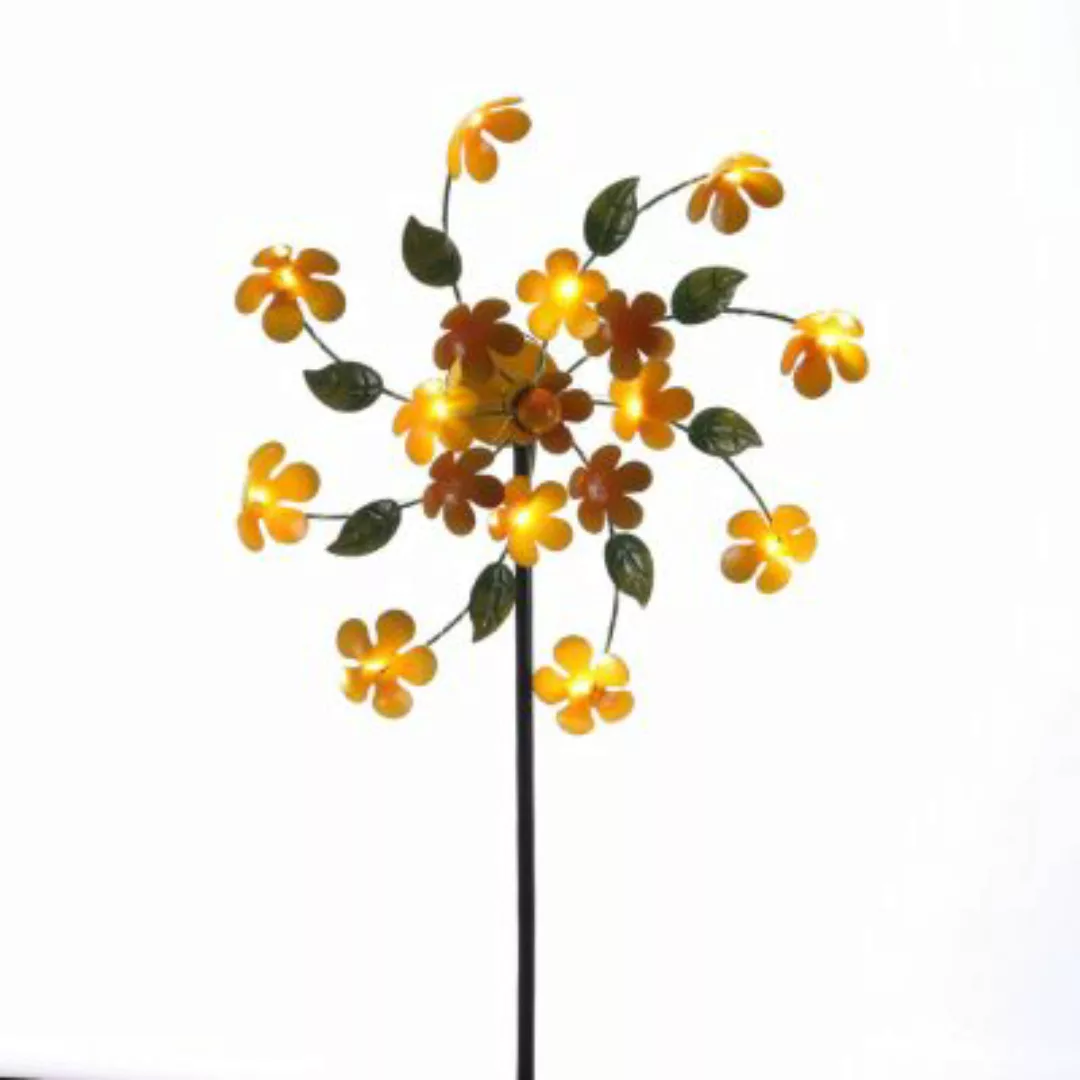 MARELIDA LED Solar Windrad Blume H: 100cm orange günstig online kaufen