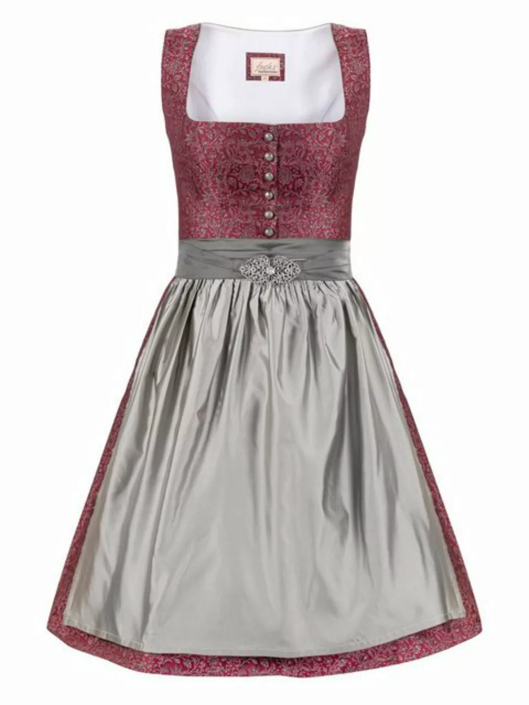 Trachten24.de Dirndl Midi Dirndl Babett weinrot (2-tlg) Rockteil 60cm günstig online kaufen