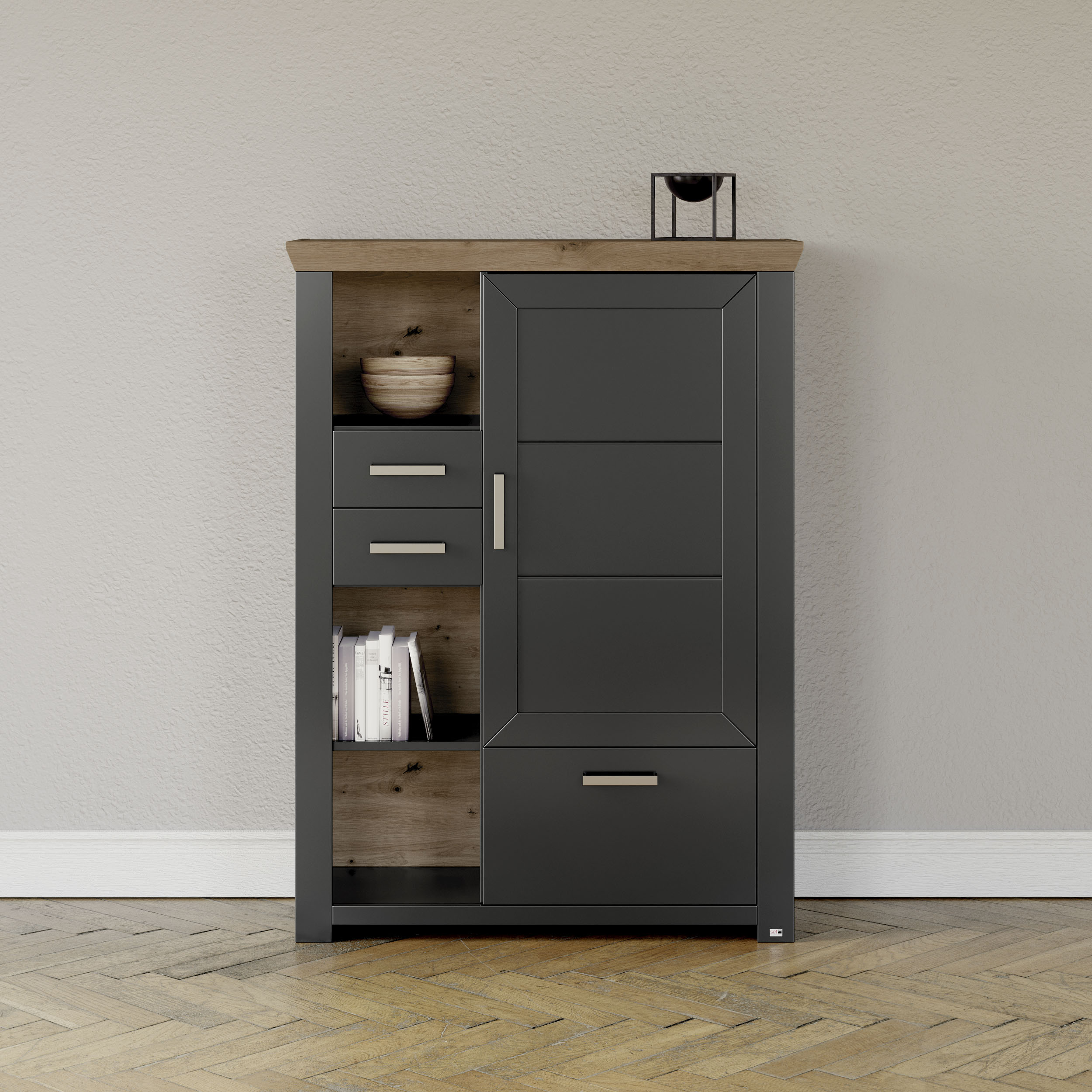 set one by Musterring Highboard "York", Typ 25 und 26, in 3 Farbvarianten, günstig online kaufen