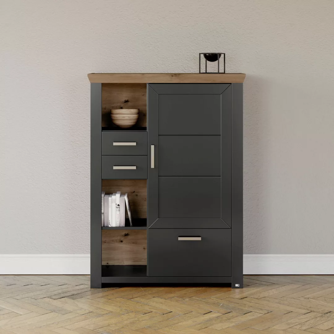 set one by Musterring Highboard "York", Typ 25 und 26, in 3 Farbvarianten, günstig online kaufen