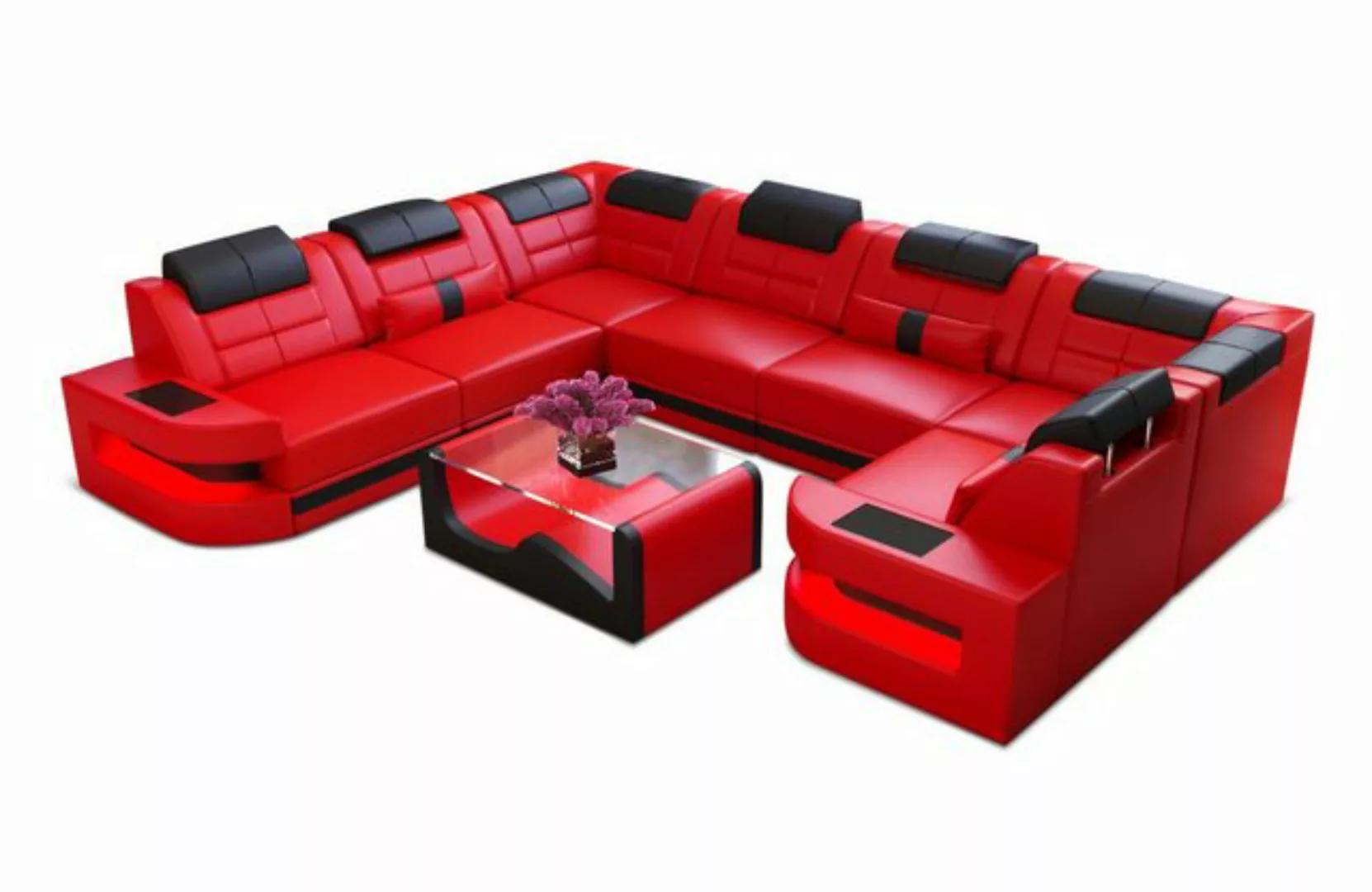 Sofa Dreams Wohnlandschaft Leder Ledercouch Sofa Como U Form Ledersofa, Cou günstig online kaufen