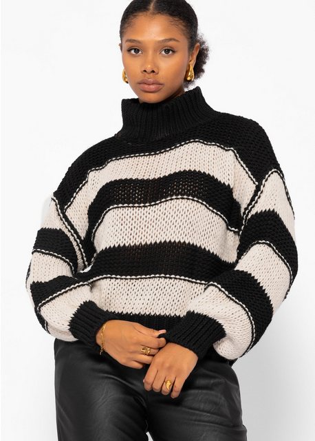 SASSYCLASSY Rollkragenpullover Oversize Rollkragen Strickpullover Damen Ele günstig online kaufen