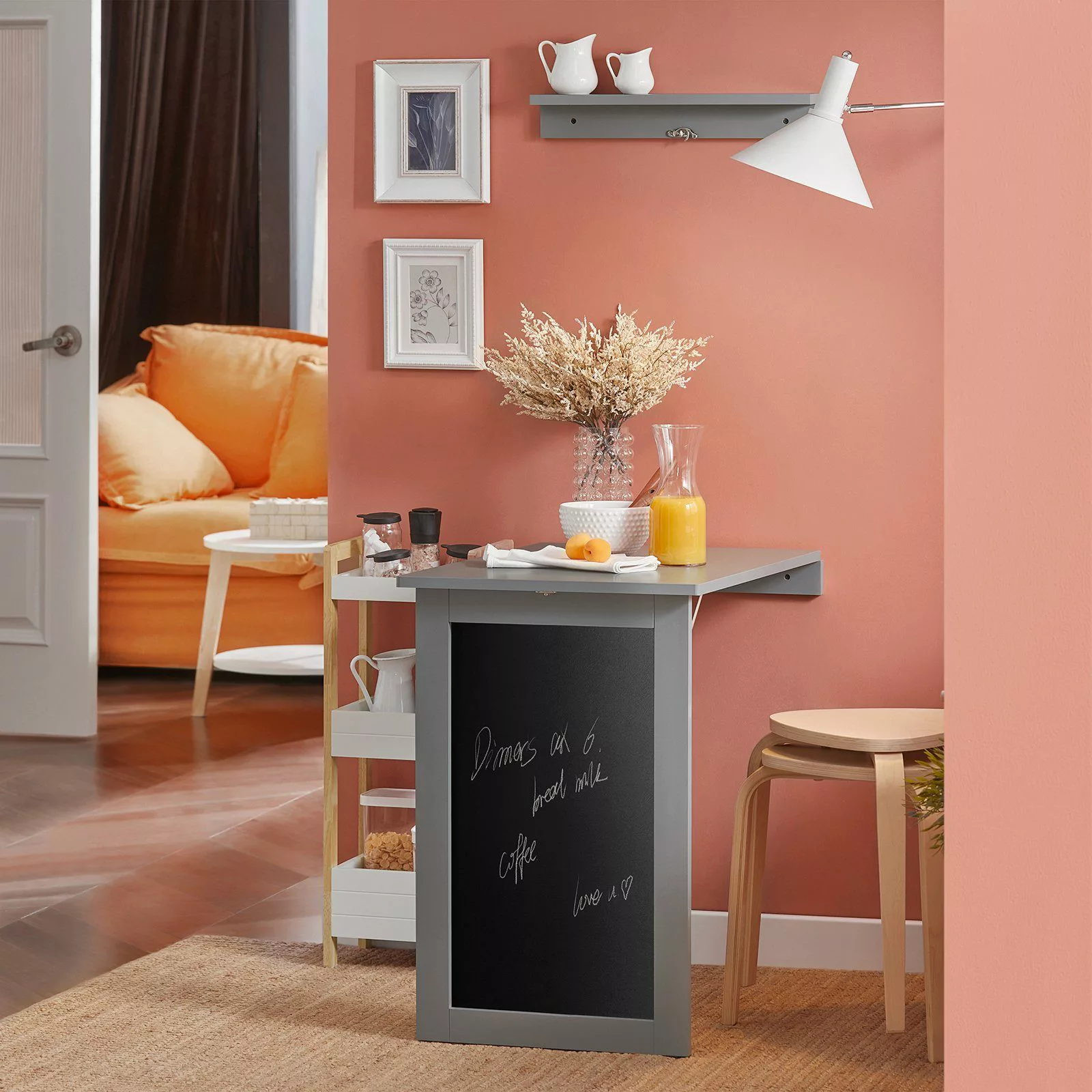 SoBuy Wandtisch mit Tafel Klapptisch Esstisch Küchentisch Memoboard FWT20-H günstig online kaufen