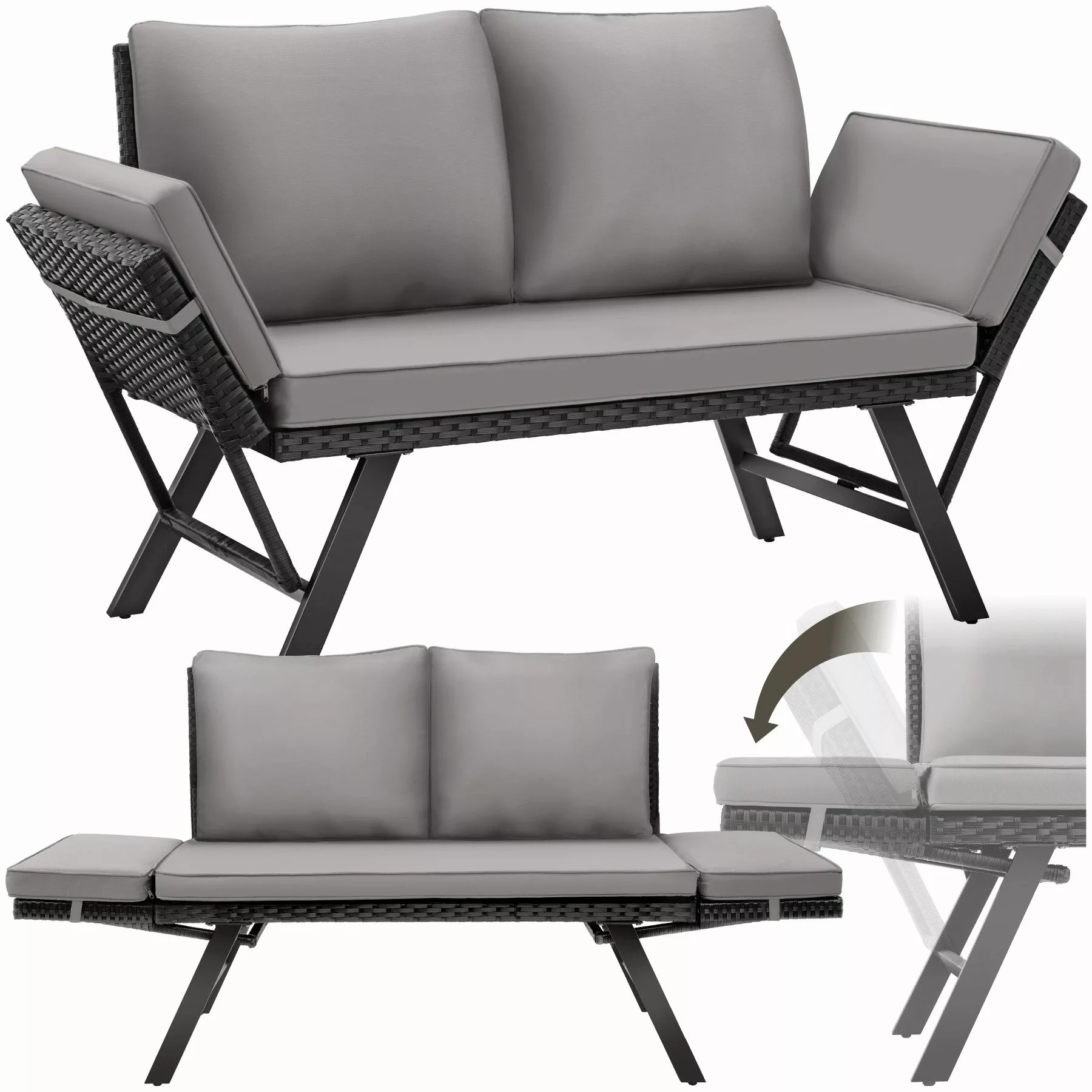 tectake Loungeset Rattan-Loungesofa, (Set., 1-tlg), Hochwertiges günstig online kaufen