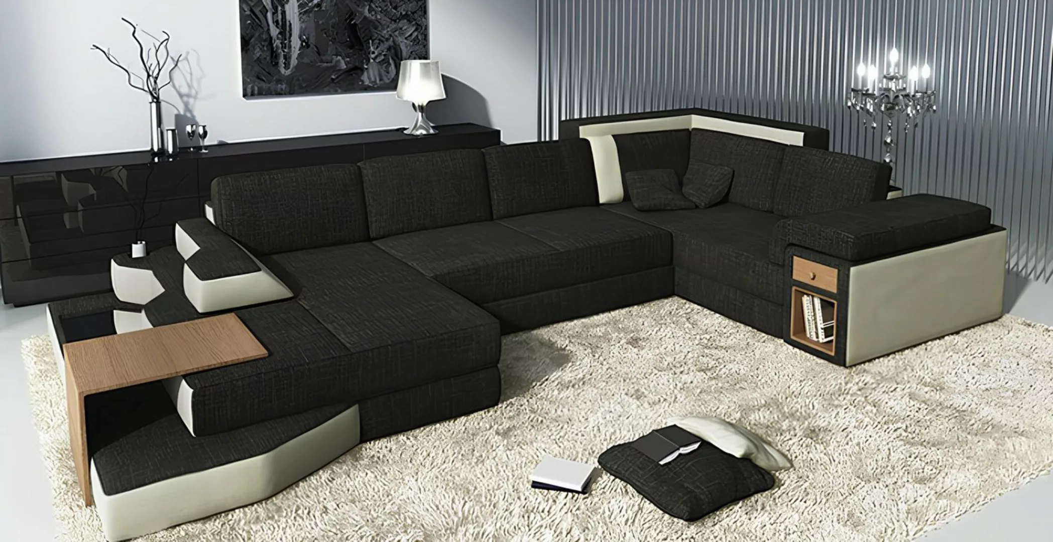 Xlmoebel Ecksofa Großes Design-Sofa XXL mit USB-Anschluss, Eckcouch Wohnlan günstig online kaufen