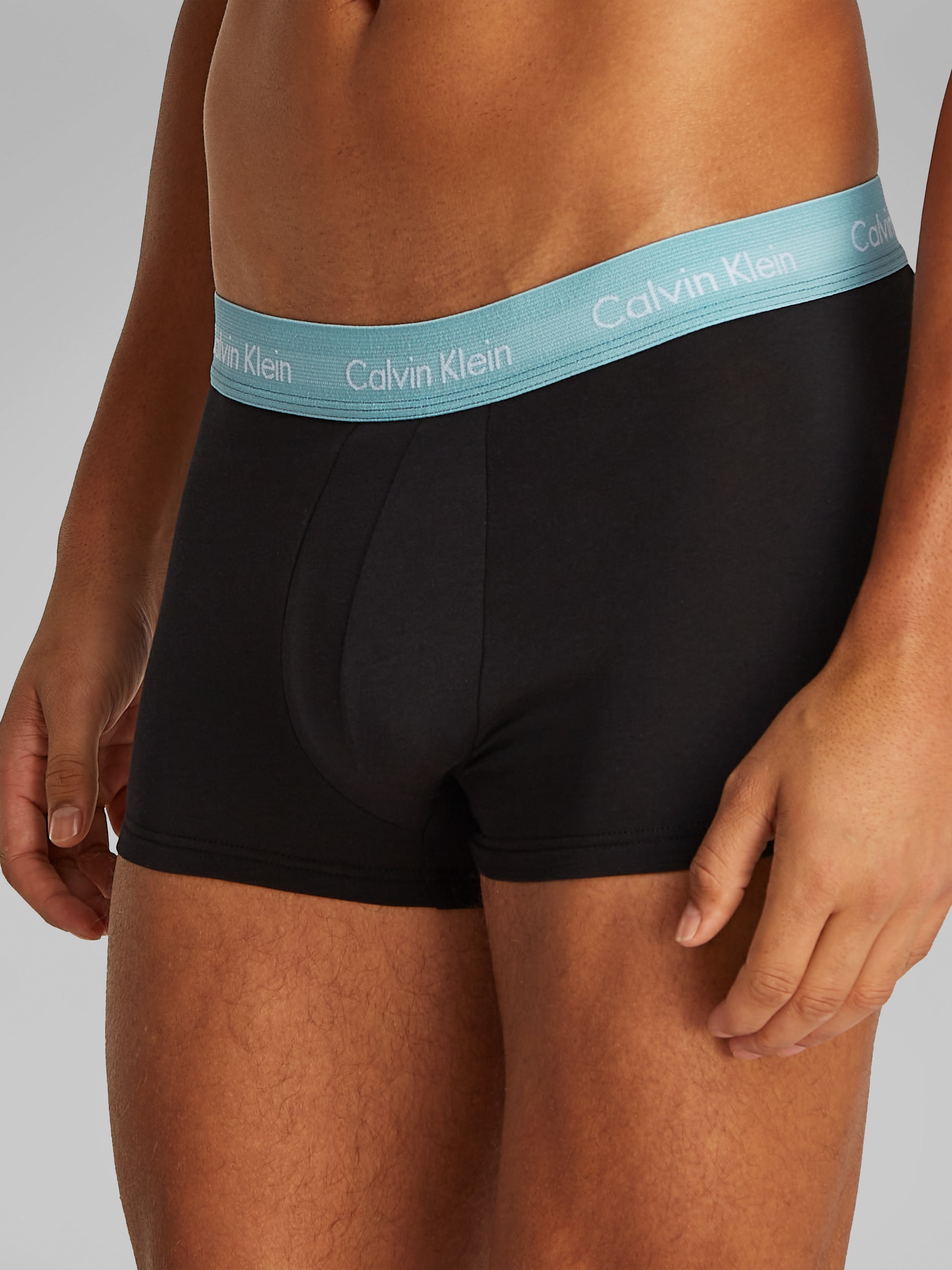 Calvin Klein 3-er Set Low Rise Trunks in Schwarz mit Webbund günstig online kaufen