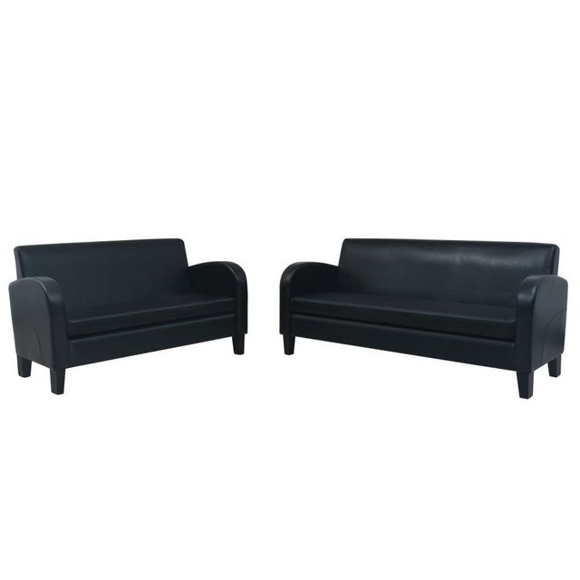 vidaXL Sofa Sofa-Set 2-tlg Kunstleder Schwarz günstig online kaufen