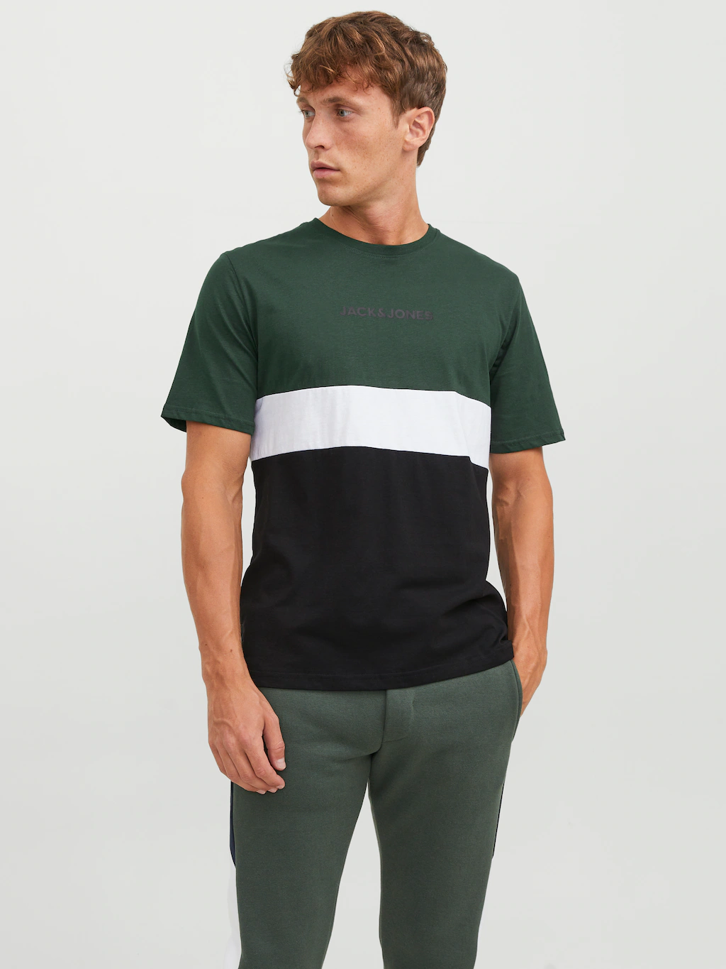 Jack & Jones Rundhalsshirt "JJEREID BLOCKING TEE SS NOOS" günstig online kaufen