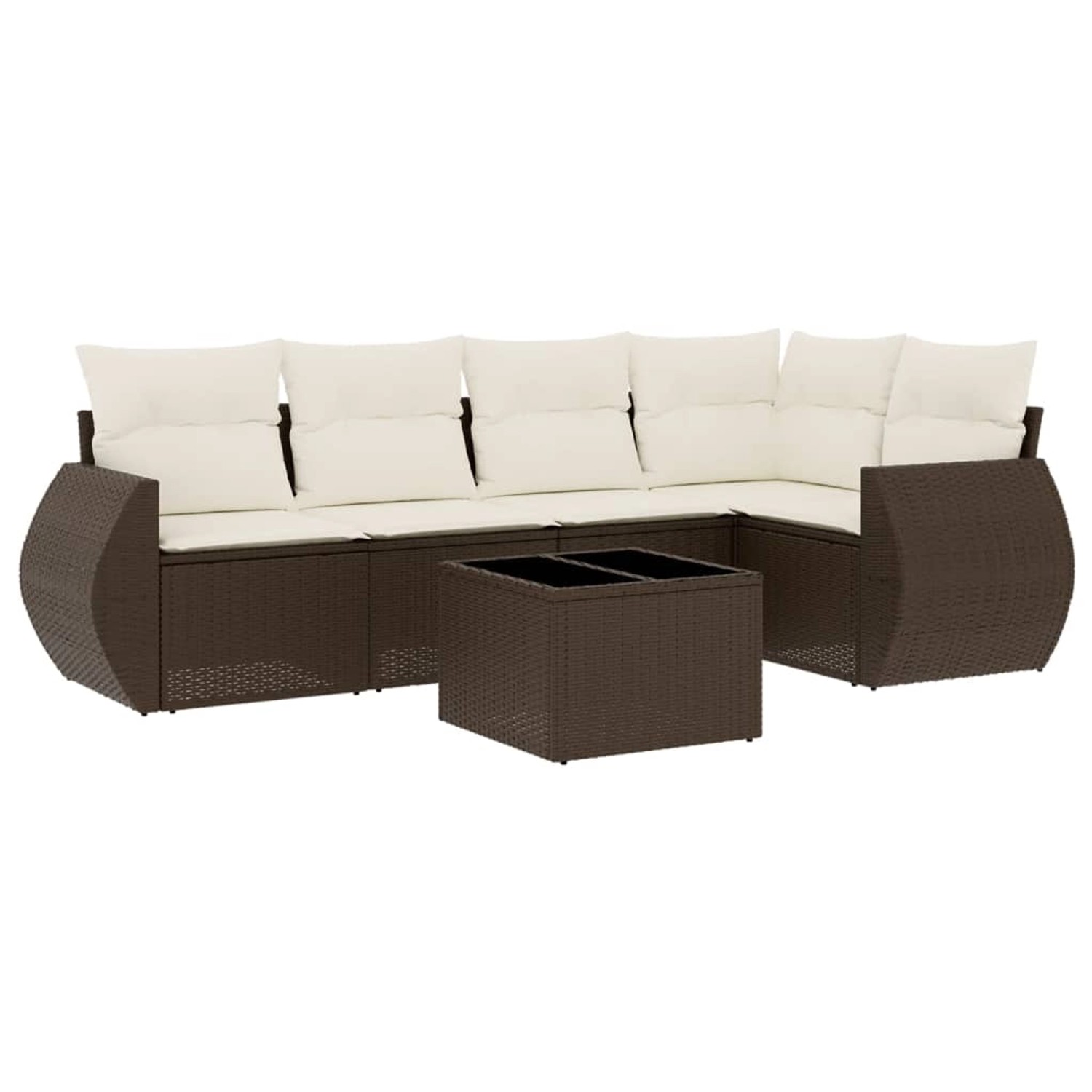 vidaXL 6-Tlg Garten-Sofagarnitur mit Kissen Braun Poly Rattan 3253680 günstig online kaufen