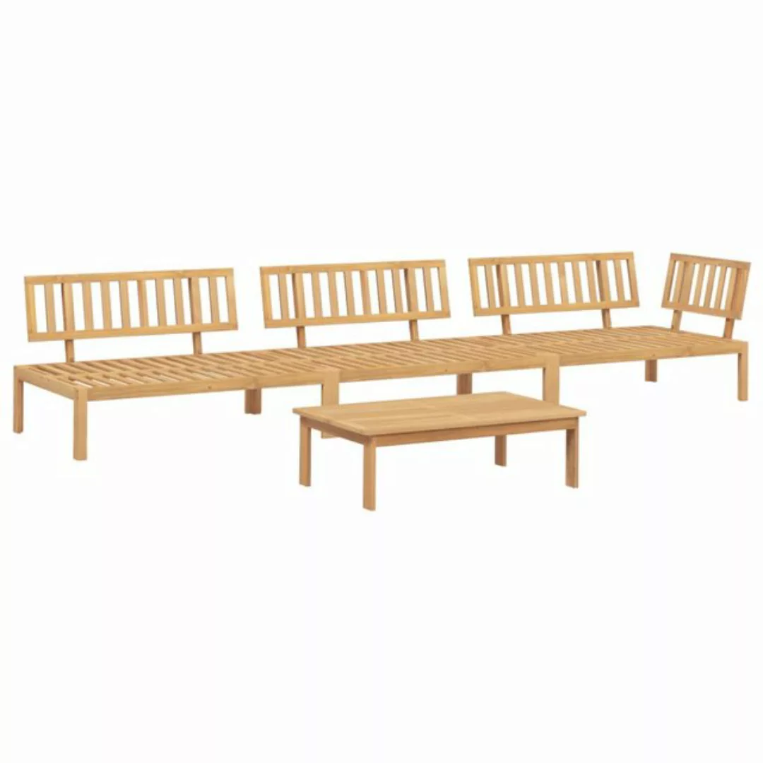 vidaXL Loungesofa 4-tlg. Garten-Sofagarnitur aus Paletten Massivholz Akazie günstig online kaufen