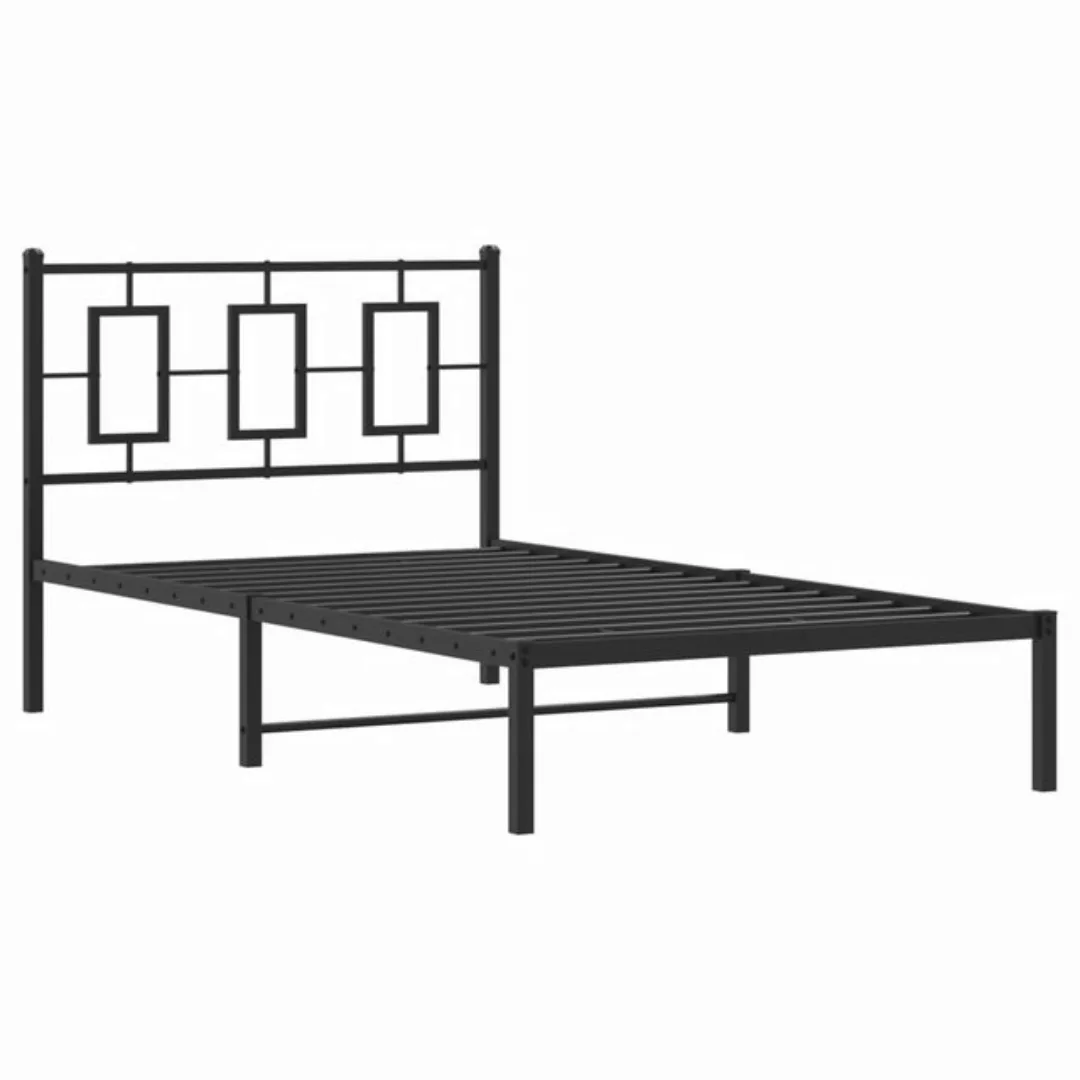 furnicato Bettgestell mit Kopfteil Metall Schwarz 100x200 cm (1-tlg) günstig online kaufen