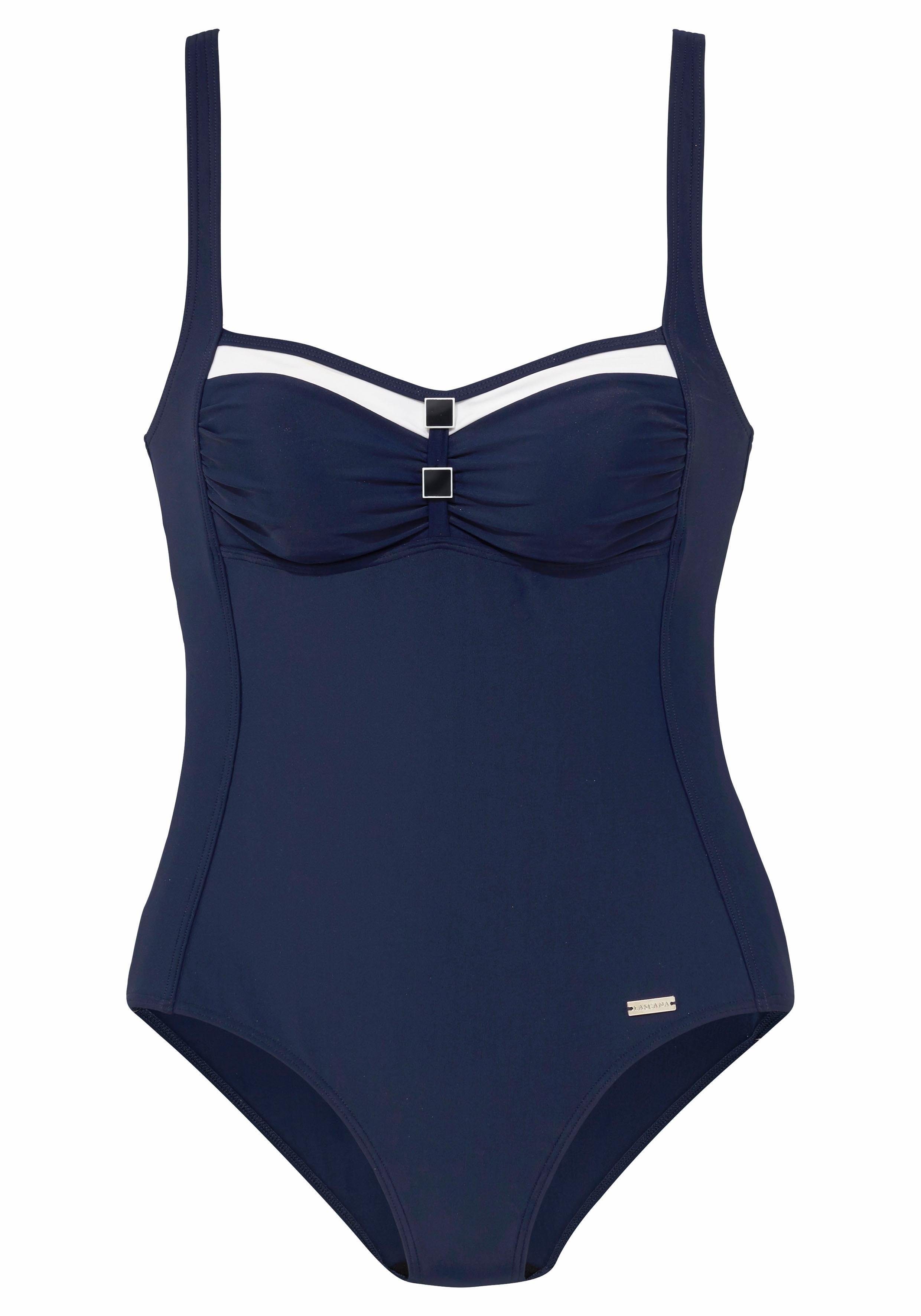 LASCANA Badeanzug mit Kontrastdetails und Shaping-Effekt günstig online kaufen