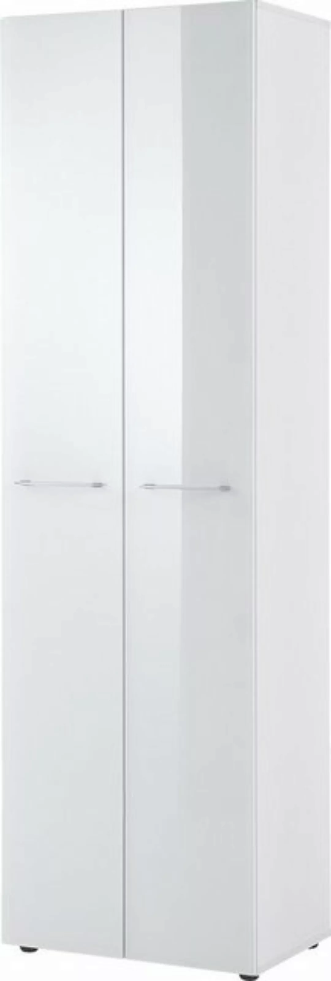 möbelando Garderobenschrank 406 (BxHxT: 59x197x40 cm) in weiss mit 2 Türen günstig online kaufen