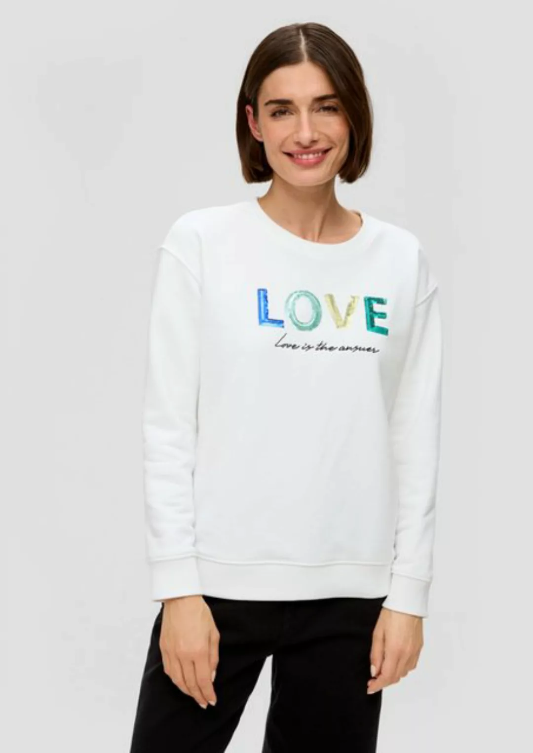 s.Oliver Sweatshirt Sweatshirt mit Pailletten-Stickerei Stickerei, Paillett günstig online kaufen