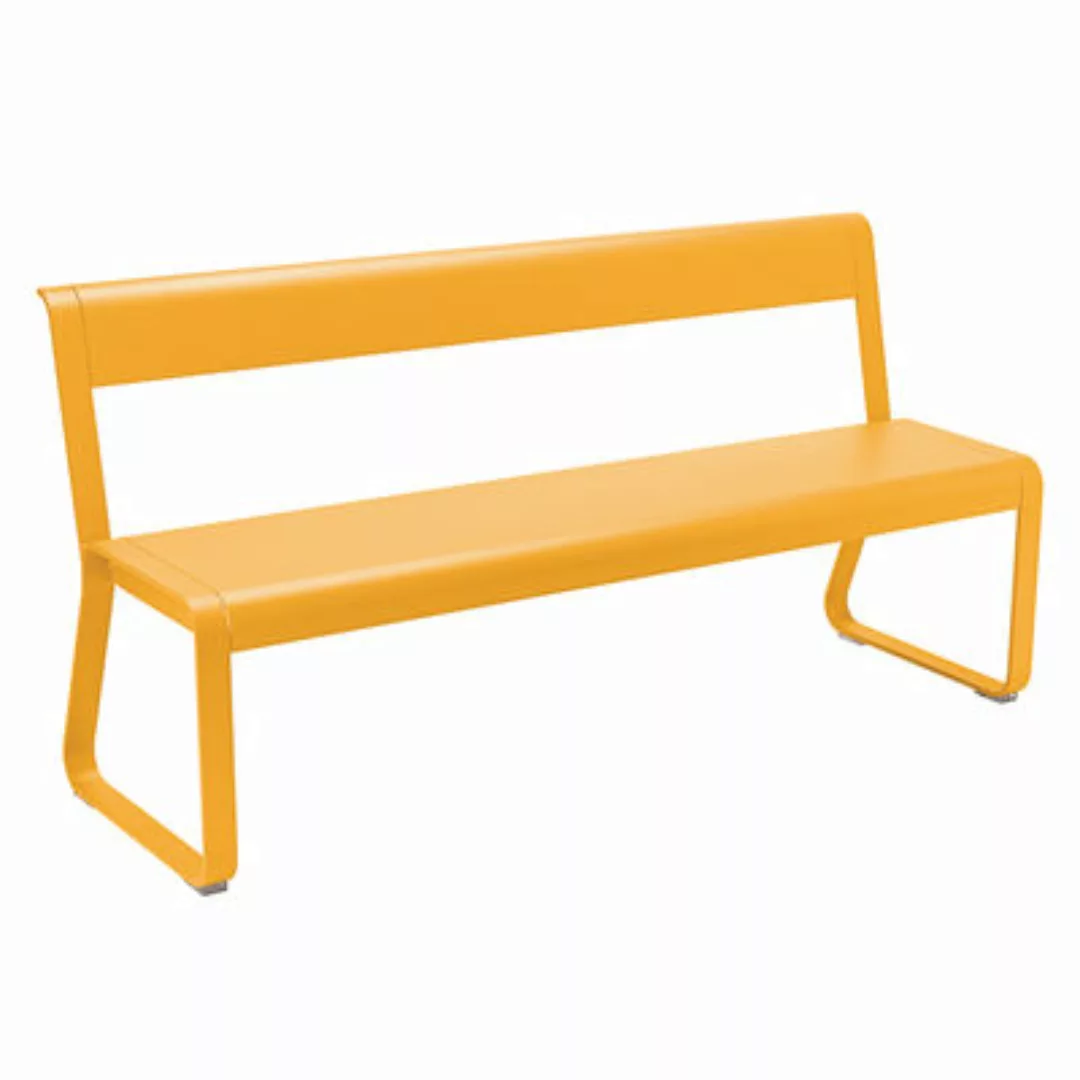 Bank mit Rückenlehne Bellevie metall gelb / L 161 cm - 4-Sitzer - Fermob - günstig online kaufen