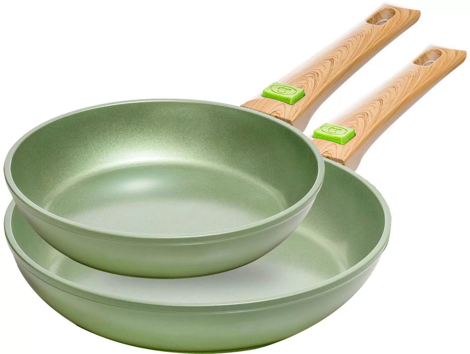 JUST VEGAN Pfannen-Set »CeraVegan«, Aluminium, (Set, 2 tlg.), pflanzliche K günstig online kaufen