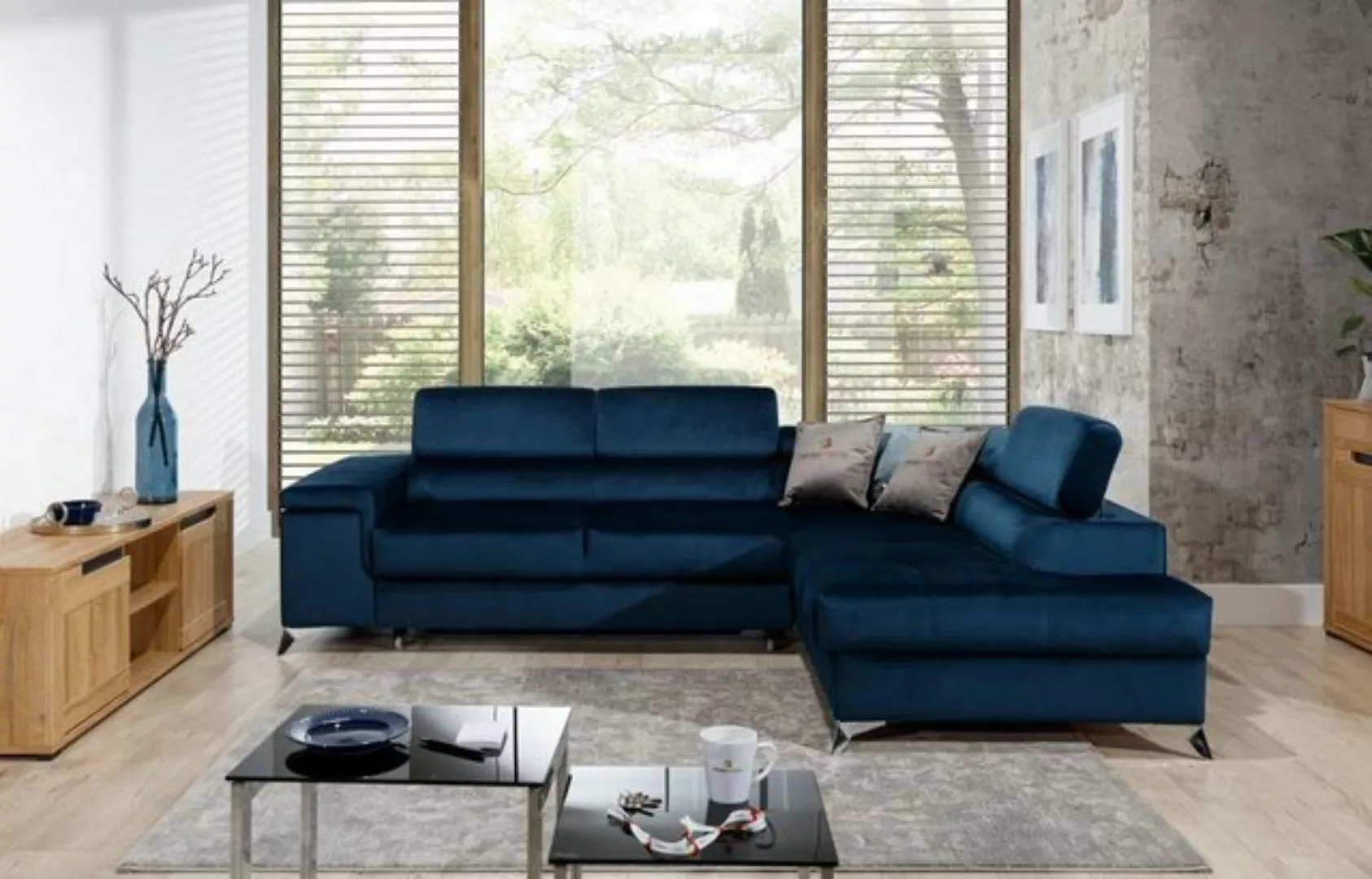 JVmoebel Ecksofa Designer Schwarzes Ecksofa Luxus Polstermöbel Couch Neu, M günstig online kaufen