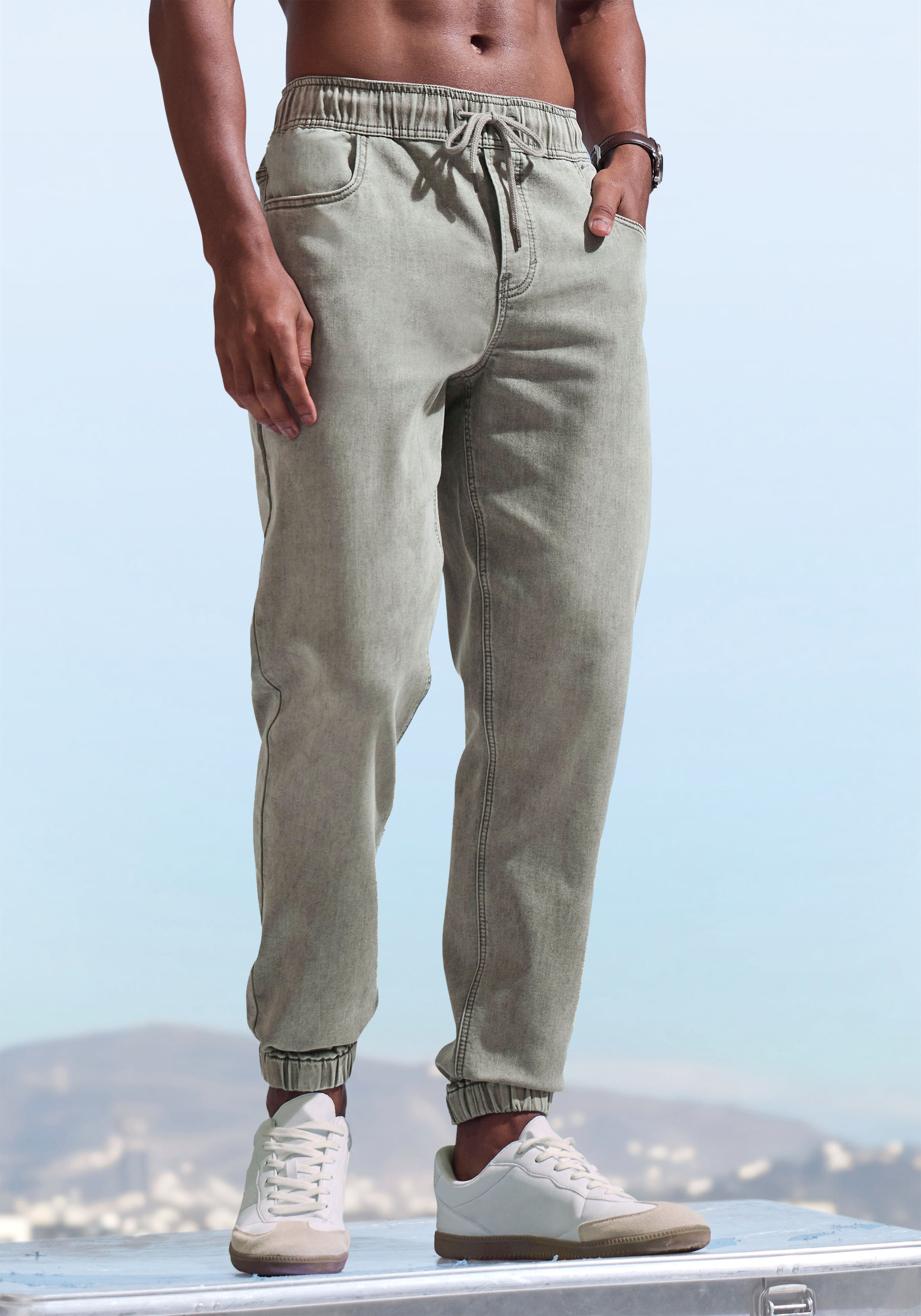 John Devin Jogger Pants "Jogg Pants", Joggpants mit elastischem Bund aus we günstig online kaufen