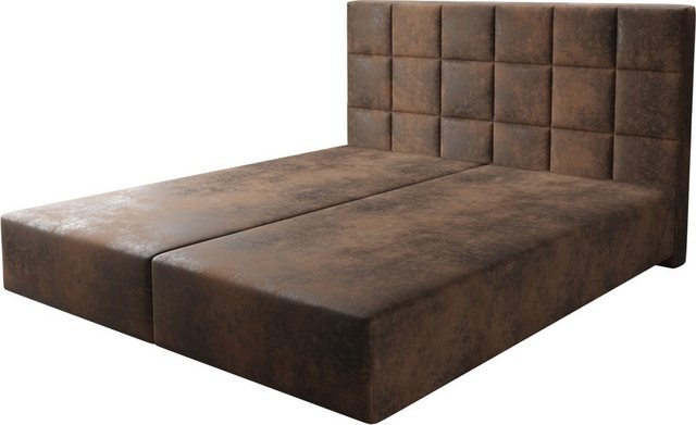 DELIFE Boxspringbett Dream-Fine, Mikrofaser Braun 180x200 cm günstig online kaufen