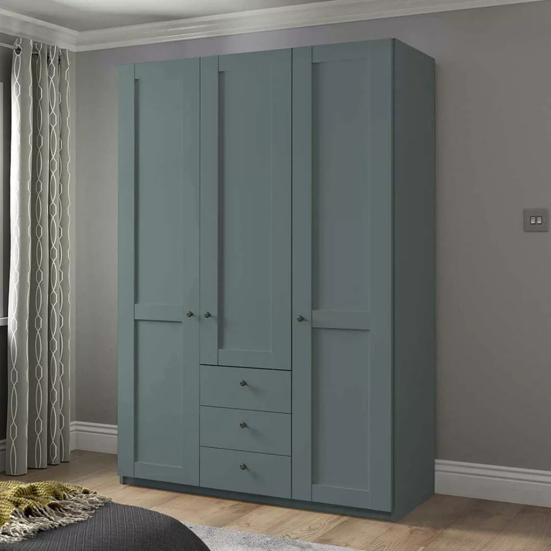 Landhausschrank Schlafzimmer in Graugrün 150 cm breit - 216 cm hoch günstig online kaufen