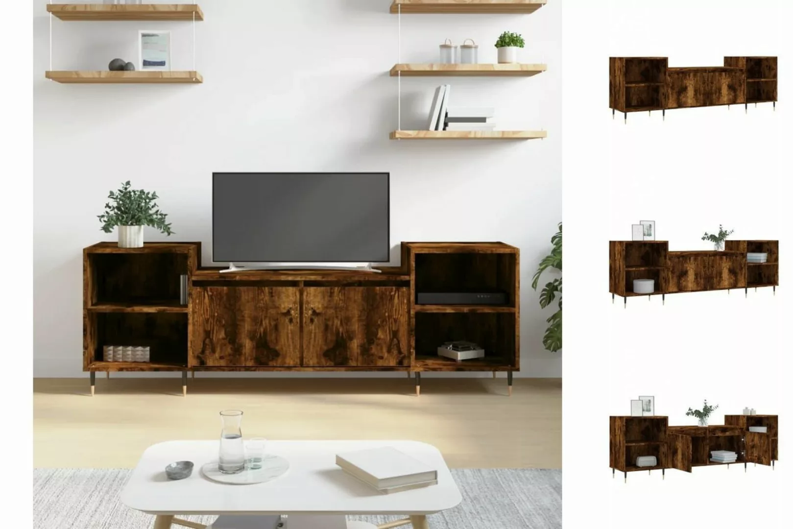 vidaXL TV-Schrank TV-Schrank Räuchereiche 160x35x55 cm Holzwerkstoff TV-Low günstig online kaufen