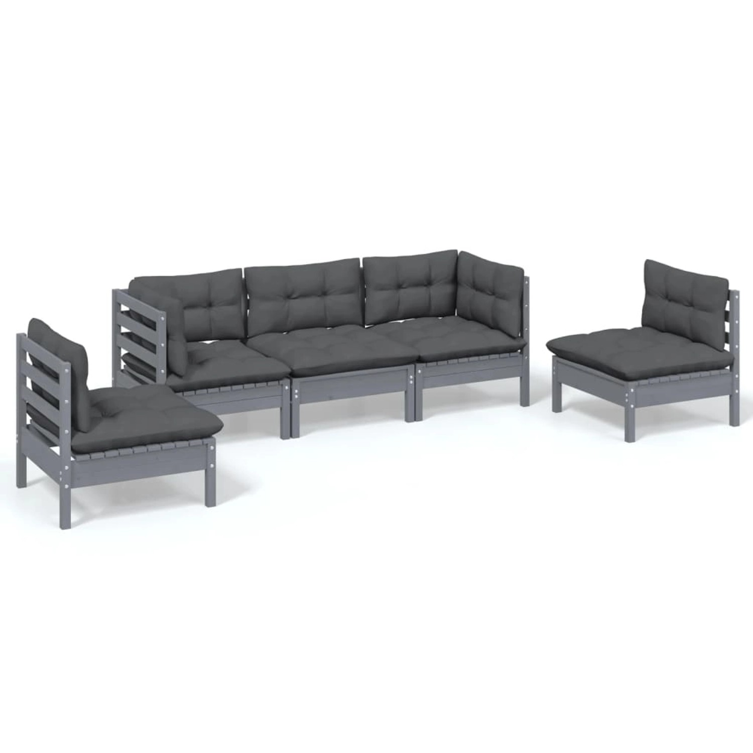 5-tlg. Garten-lounge-set Mit Kissen Kiefer Massivholz günstig online kaufen