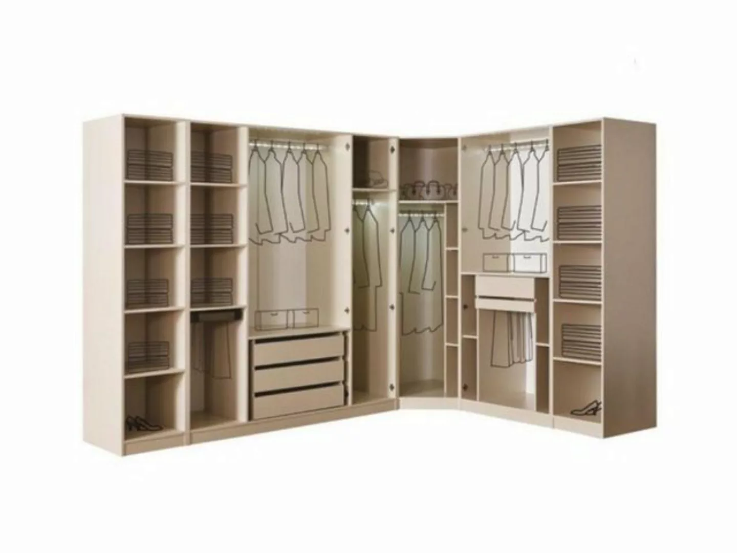 JVmoebel Eckkleiderschrank Elegant Modern Eckschrank Schlafzimmer Holz Möbe günstig online kaufen