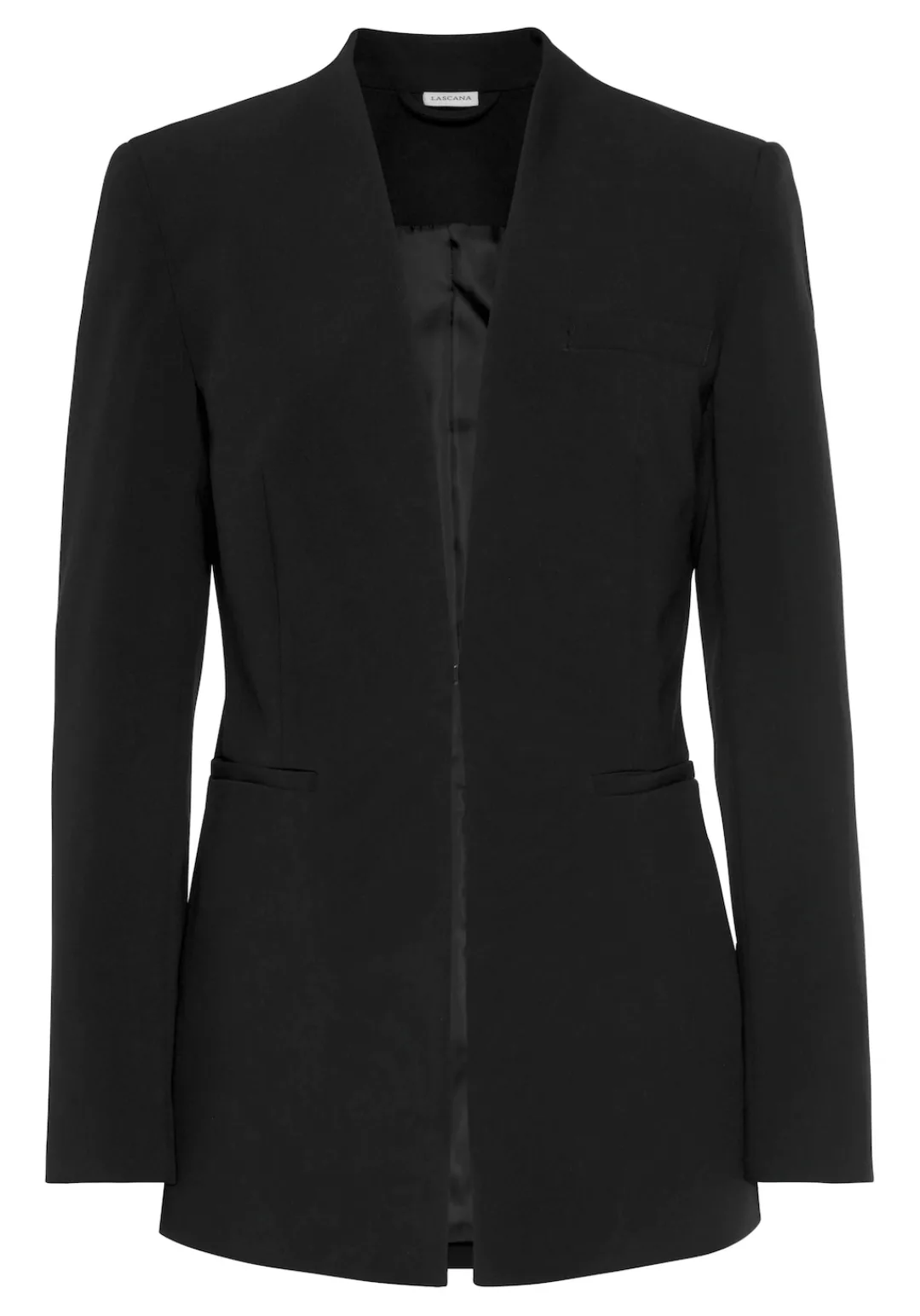 LASCANA Longblazer ohne Revers, leicht taillierter Damenblazer, elegant günstig online kaufen