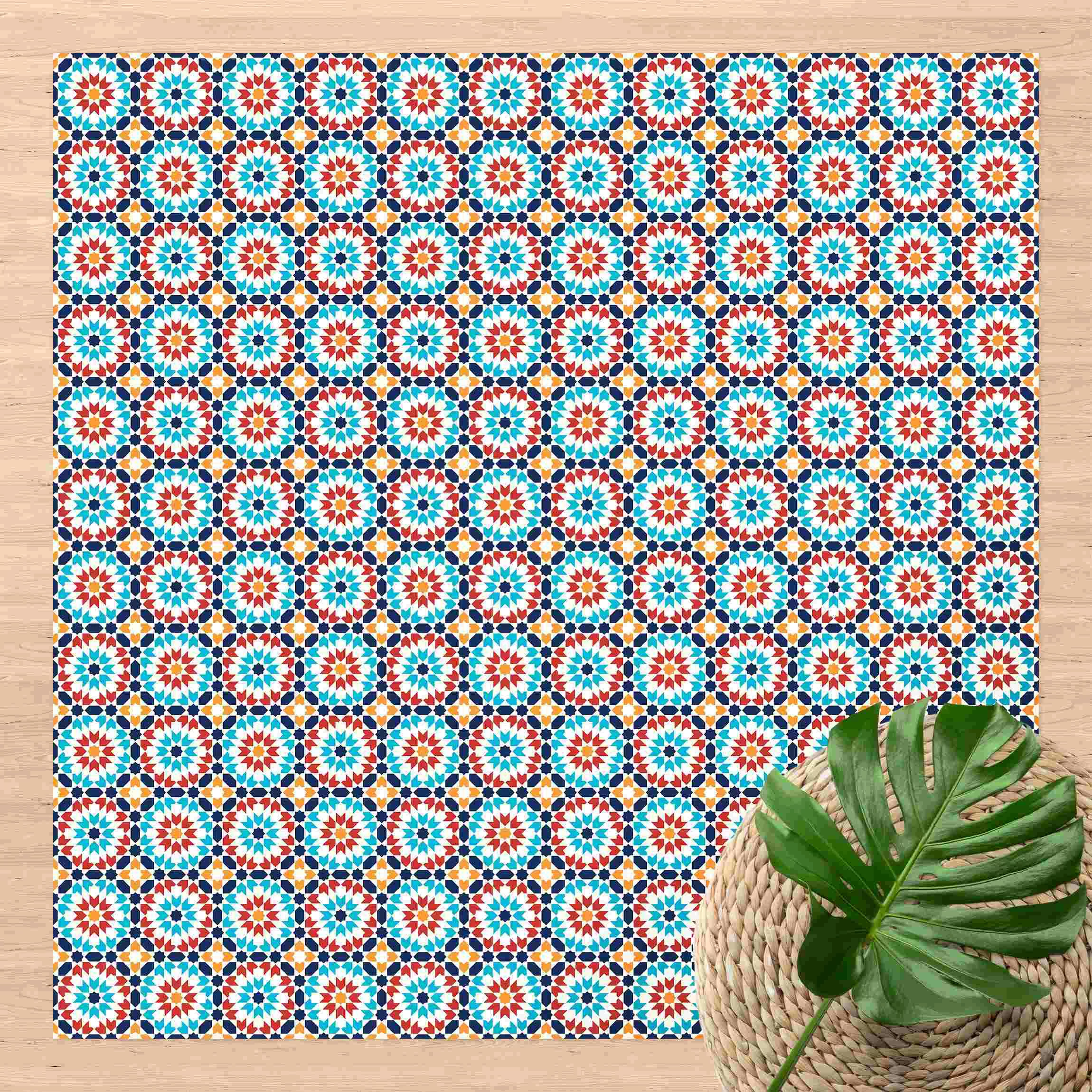 Vinyl-Teppich Orientalisches Muster mit bunten Blüten günstig online kaufen