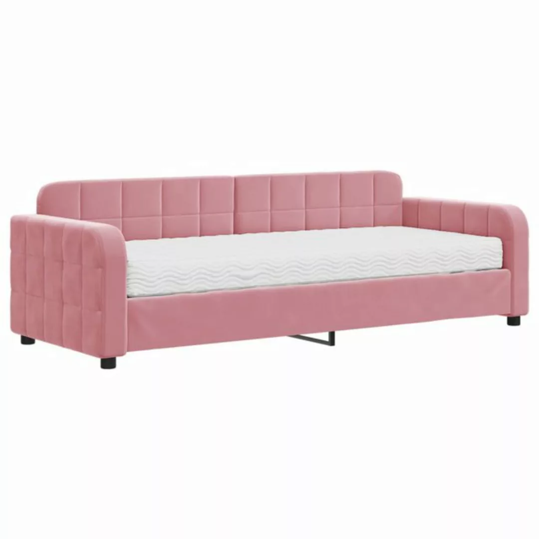 vidaXL Gästebett Gästebett Tagesbett mit Matratze Rosa 80x200 cm Samt Bett günstig online kaufen