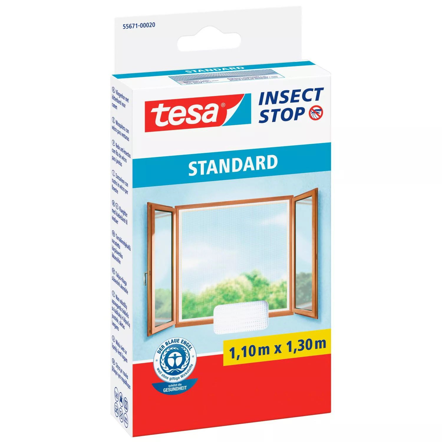 Tesa Insect Stop Fliegengitter Standard mit Klettband 130 cm x 110 cm Weiß günstig online kaufen