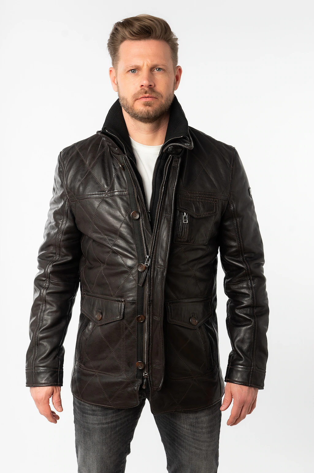 Mauritius Lederjacke "MMCassimo", mit Stehkragen, gesteppt günstig online kaufen