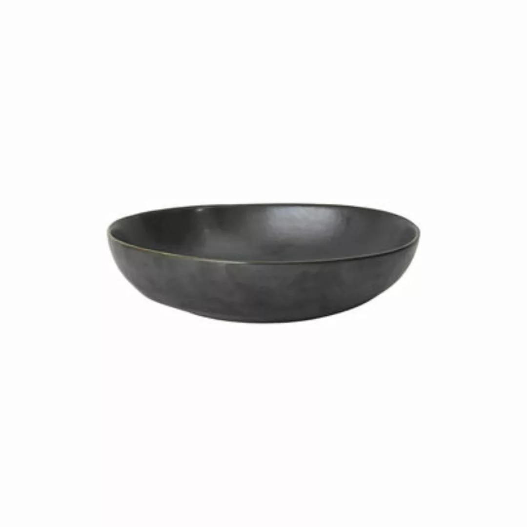 Suppenteller Flow keramik schwarz / Ø 19,5 x H 5 cm - Ferm Living - Schwarz günstig online kaufen