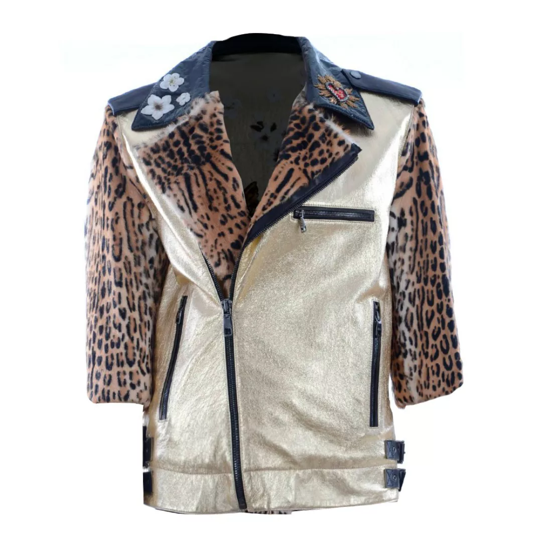 Dolce & Gabbana 732306 Leather Jacke 42 Gold günstig online kaufen