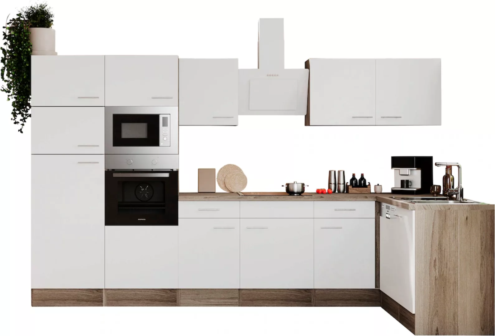 RESPEKTA Küchenzeile "Oliver", Breite 340 cm, wechselseitig aufbaubar günstig online kaufen