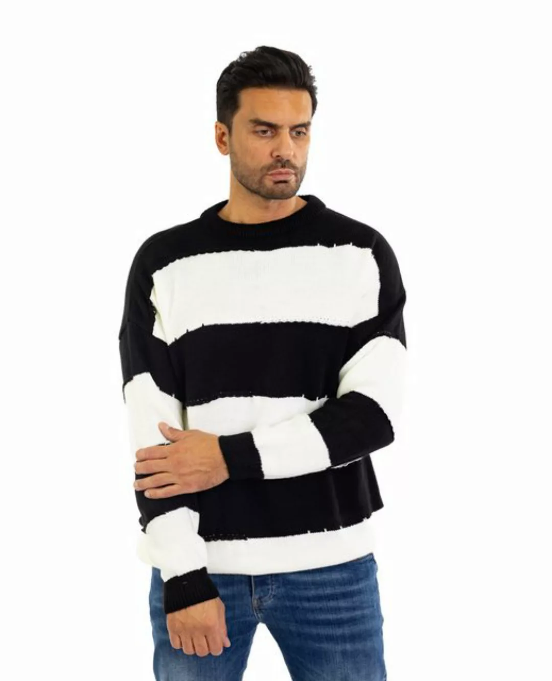 Denim Distriqt Strickpullover Herren Oversized Übergangs Strickpullover Des günstig online kaufen