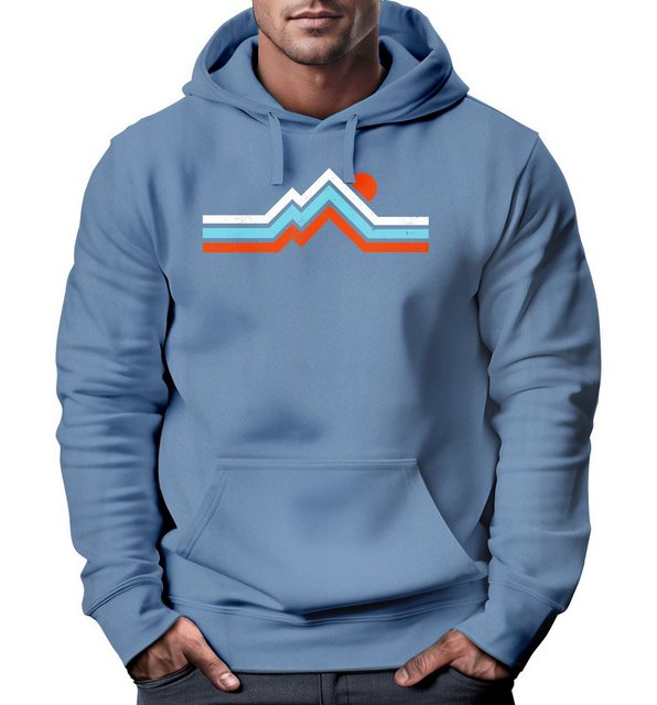 Neverless Hoodie Hoodie Herren Berge Wandern Bergmotiv Aufdruck Printshirt günstig online kaufen