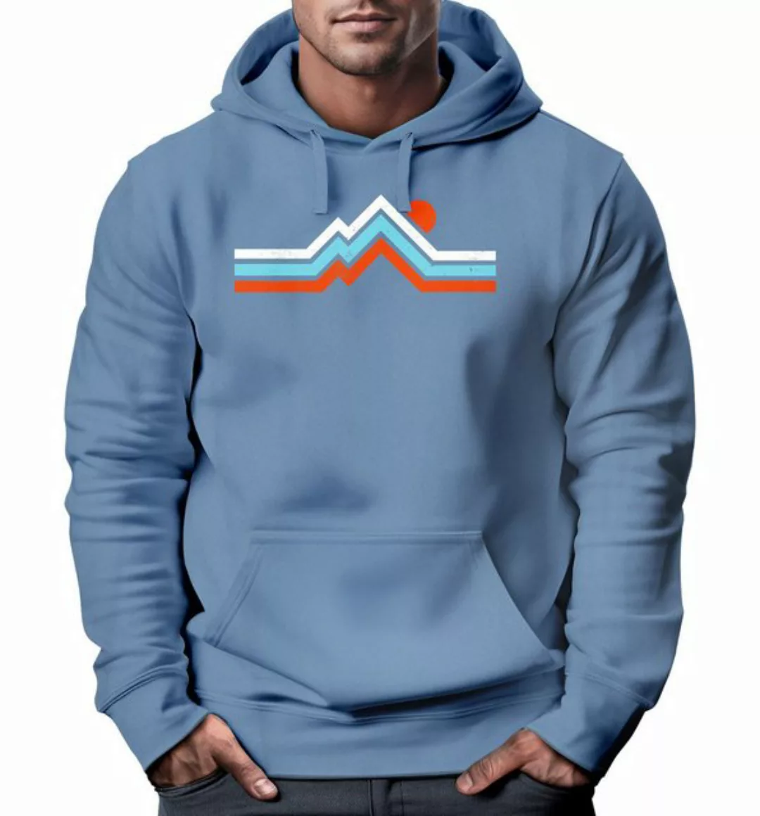 Neverless Hoodie Hoodie Herren Berge Wandern Bergmotiv Aufdruck Printshirt günstig online kaufen